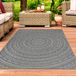 Icecat tapis d'extérieur en peau de vache avec motif ethnique gris foncé, 200 x 280 cm