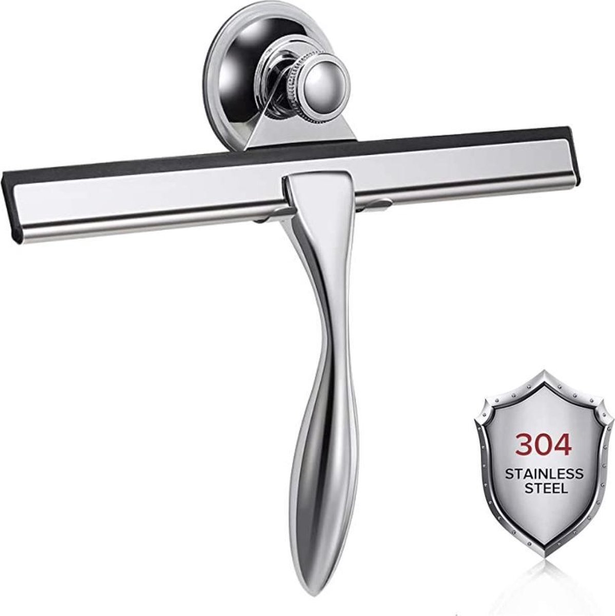 VDN Stainless Douchewisser - Douchetrekker - Ramentrekker - Badkamer accessoires - RVS - met zuignap