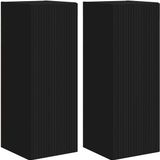 vidaXL TV-wandkast, 2 stuks, zwart, 30 x 31 x 80 cm, bewerkt hout