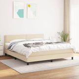 Maison Exclusive - Sommier à lattes de lit avec matelas Crème 180x200 cm Tissu