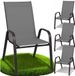 GoGarden Set de chaises de jardin Métal Gris 4 Pièces