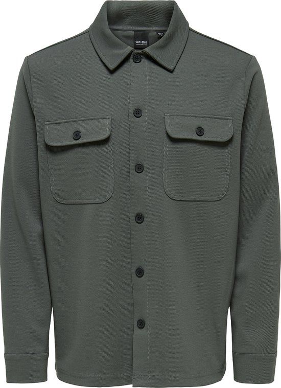 Only & Sons Newkodyl Overhemd Heren Lange Mouw Regular Fit Grijs Pinstripe