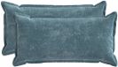 vidaXL - Taie d'oreiller - 2 pièces - Bois - Bleu - 40 x 80 cm - Tissu chenille