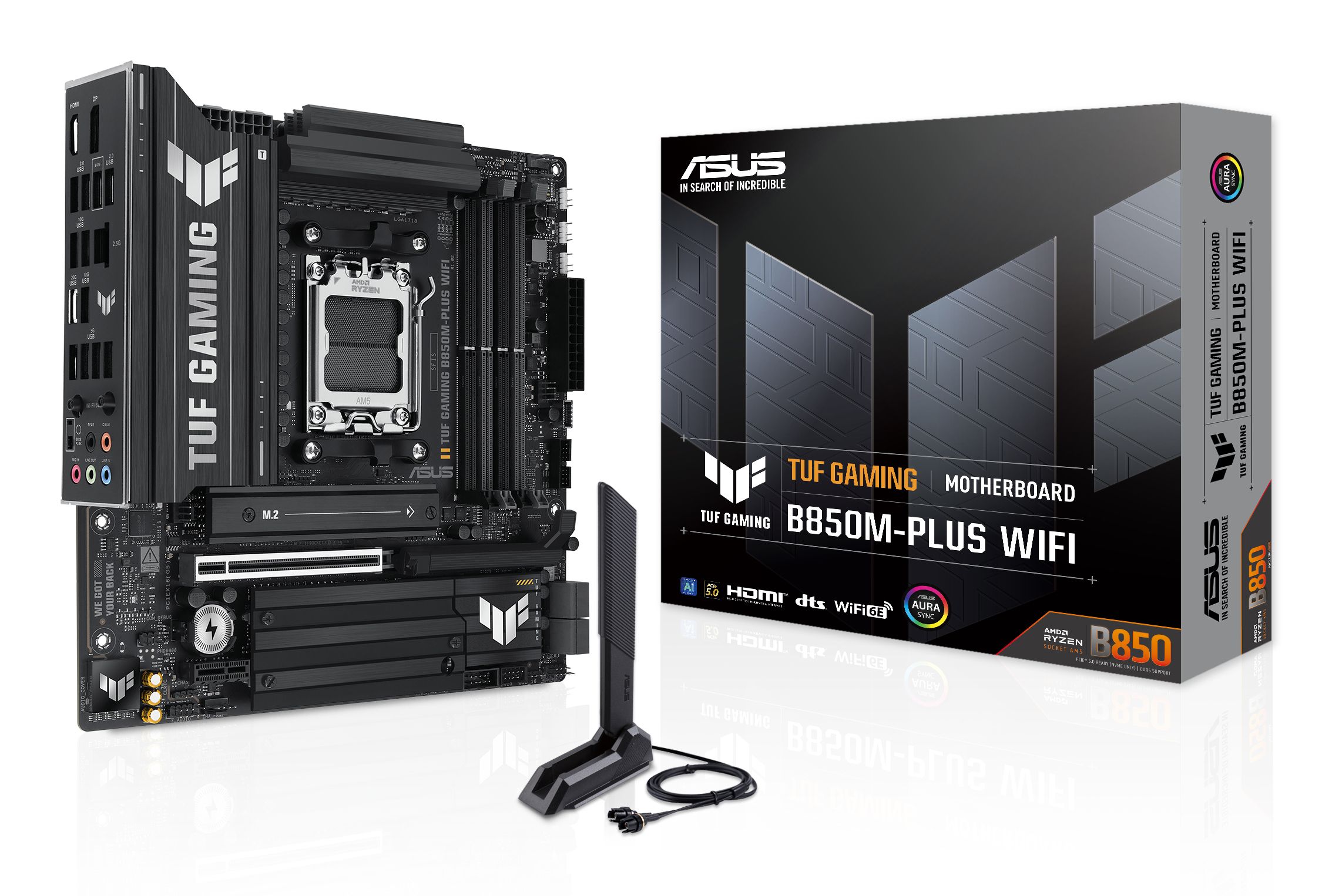 ASUS TUF GAMING B850M-PLUS WIFI - Micro-ATX Motherboard - Socket AM5 - DDR5 - Wi-Fi 6E