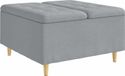 Syfax Ottoman met Opbergruimte Lichtgrijs 80 x 80 x 45 cm Stof