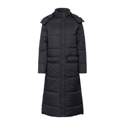 Cream winterjas zwart
