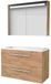 Basic-Line Premium 46 Badkamermeubelset - 100 x 46 cm - Met Grepen - 2 Lades - Acryl Wastafel - 1 Kraangat - Spiegelkast met LED Verlichting - Whisky Oak