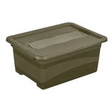 keeeper eckhart transportbak met deksel en schuifsluiting, 12 l, extra stevig, 39,5 x 29,5 x 17,5 cm, olijfgroen