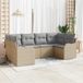 Maison Exclusive - Set de 6 bancs de jardin, beige et gris clair, en polyrotin