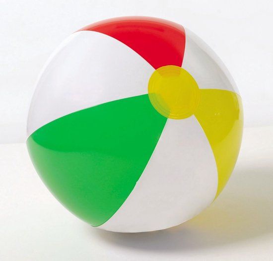 Intex Glossy Strandbal - 51 cm - Wit/Geel/Blauw/Rood