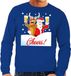 Bellatio Decorations Shoppartners Bv Foute kersttrui cheers met dronken kerstman blauw voor heren S