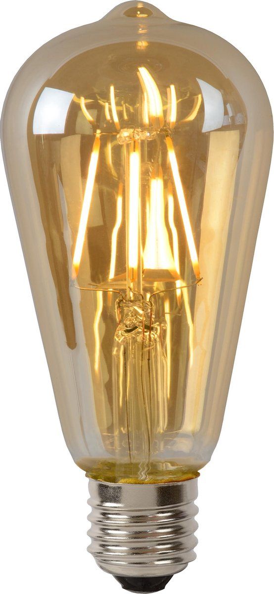 Lucide ST64 Filament Lamp - Ø 6,4 cm - LED Dimb. - E27 - 5W 2700K - Amber