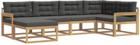 vidaXL - Hoek loungeset - 6 zitplekken - Polyester - Wit en antracietkleurig