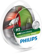 Philips LongLife EcoVision Type lamp: H1, verpakking van 2, koplamp voor auto