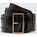 AllSaints Ceinture Maxie Stud Large Noir/mat/laiton Taille : XS