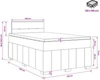 vidaXL Boxspringbed met matras, donkergrijs, 120 x 190 cm