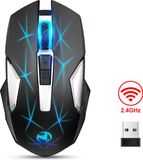 HXSJ T300 2.4G Draadloze Gaming Muis - Ultra licht - Compact Voor Onderweg - RGB Verlichting - Zwart