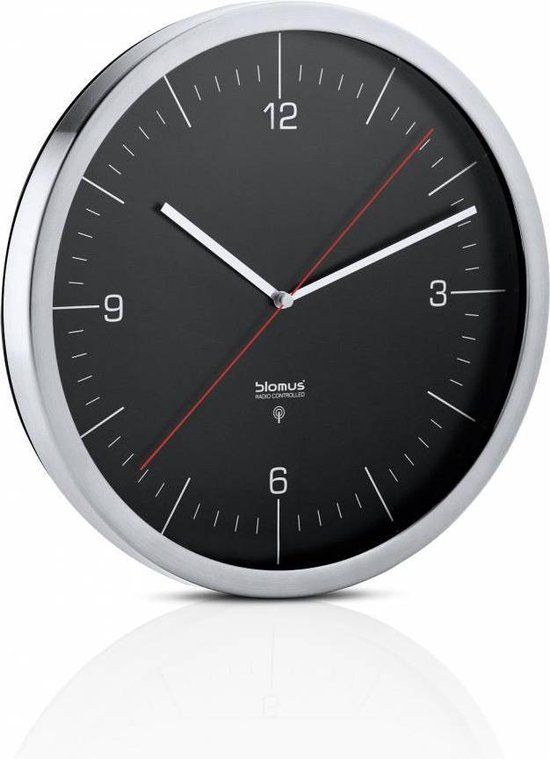 Blomus Cronos Wandklok - Zwart - Ø 30.5 cm - Radiogestuurd