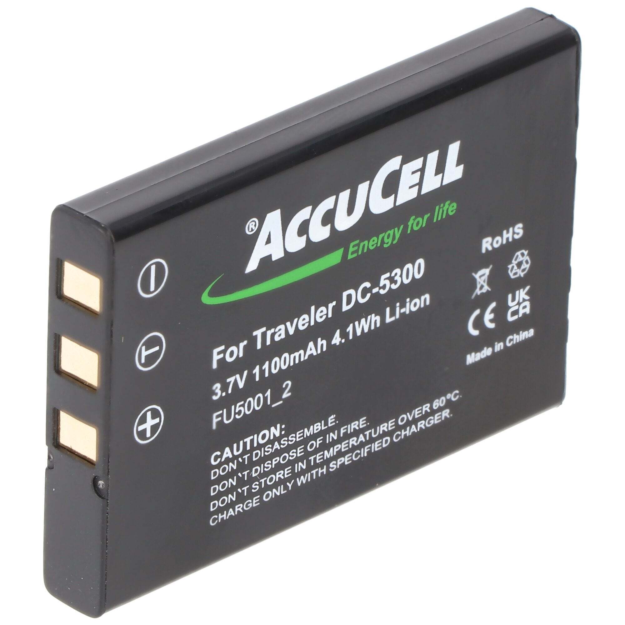 ACCUCELL AccuCell-batterij geschikt voor Panasonic CGA-S301, CGA-S302A