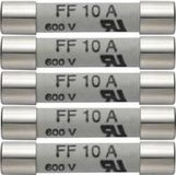 Testo AG 0590 0005 Vervangende zekeringen 10 A/600 V set van 5 reservezekeringen 10 A/600 V