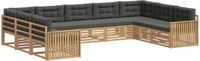 vidaXL Buiten bank set 9 st Wit en antracietkleurig