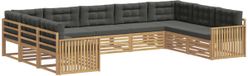 vidaXL Buiten bank set 9 st Wit en antracietkleurig