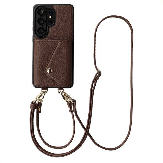 Selencia Sera Koordhoes met Pashouder Envelop voor Samsung Galaxy S26 Ultra - Chocolate Brown