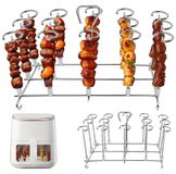 24er-Set Grillspieße aus Edelstahl, mit Gestell für Heißluftfritteusen und Öfen