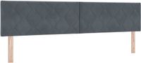 vidaXL - LED - Hoofdbord - Donkergrijs - 200 cm - Fluweel