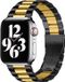 By Qubix Qubix Stalen Schakelband voor Apple Watch - Zwart met Goud - 38/40/41/42mm