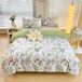 Set de literie 4 pièces, 135x200 cm, microfibre, imprimé floral, avec fermeture éclair