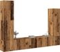 Syfax 4-delige TV-kastset, wandmontage, antieke houtlook, houtvezel
