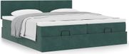 Maison Exclusive - Cadre de lit ottoman avec coussin de matelas gris foncé, 160x200 cm, velours