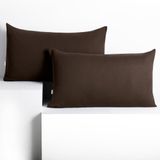 DecoKing Amber-kussenslopen 50 x 60 cm, jerseykatoen, rits, bruin, 2 stuks