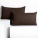 DecoKing Amber-kussenslopen 50 x 60 cm, jerseykatoen, rits, bruin, 2 stuks