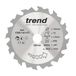Trend Wood CSB/14012T Accu-cirkelzaagblad, diameter 140 mm, 20 mm boring, 12 tanden, 1,8 mm snijvoeg, +20° haak, TCT, grof oppervlak