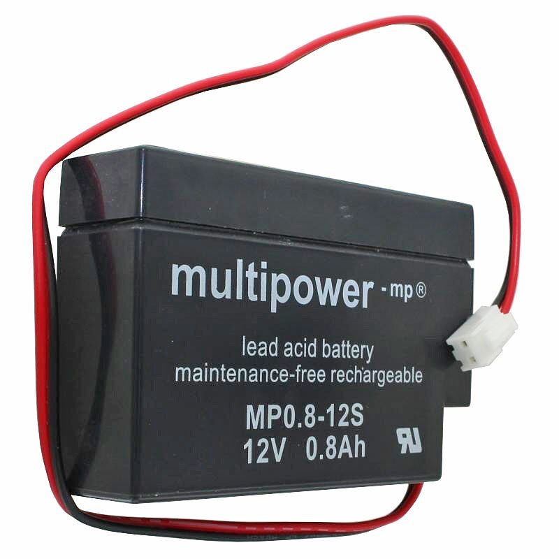 MULTIPOWER MP0.8-12 Multipower loodzuuraccu met JST-connector, MP0.8-12S