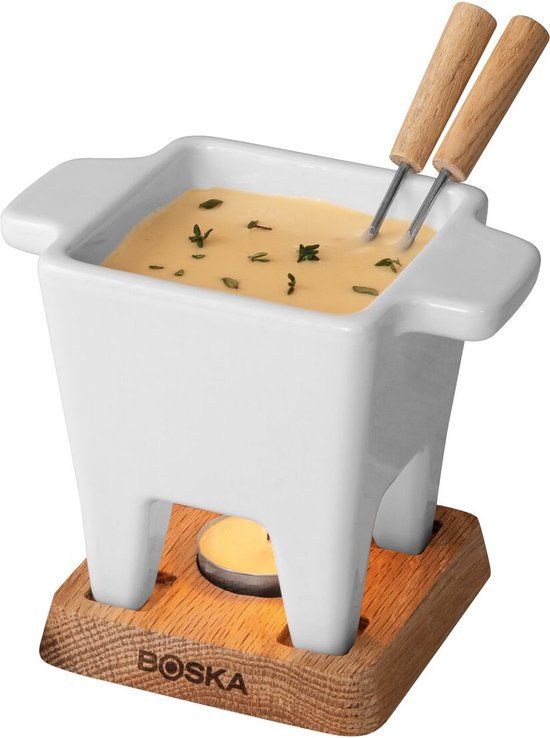 Boska Tapas Fondueset Bianco - 300 ml - Bruin/Wit