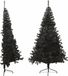vidaXL Kunstkerstboom met standaard half 210 cm PVC zwart