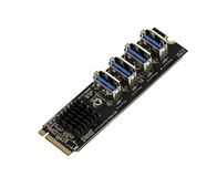 KALEA-INFORMATIQUE M2 PCIe M Key-replicatiekaart naar 4 PCIe x1-poorten voor aansluiting van USB PCIe-aansluitingen