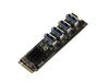KALEA-INFORMATIQUE M2 PCIe M Key-replicatiekaart naar 4 PCIe x1-poorten voor aansluiting van USB PCIe-aansluitingen