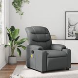 vidaXL Massagestoel Grijs Kunstleer