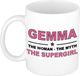 Bellatio Decorations naam cadeau mok - Gemma - Woman Myth Supergirl - koffiemok - 300 ml - collega - moederdag