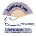 Fisura Originele waaier met opschrift "Sapore di Sale", moderne en kleurrijke houten waaiers, blauwe handventilator, hanger inbegrepen, grappig cadeau-idee, 42,5 x 23 cm