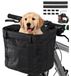 Panier de vélo - Pliable et imperméable - Amovible pour guidon - Noir - Pour chien, chat et courses
