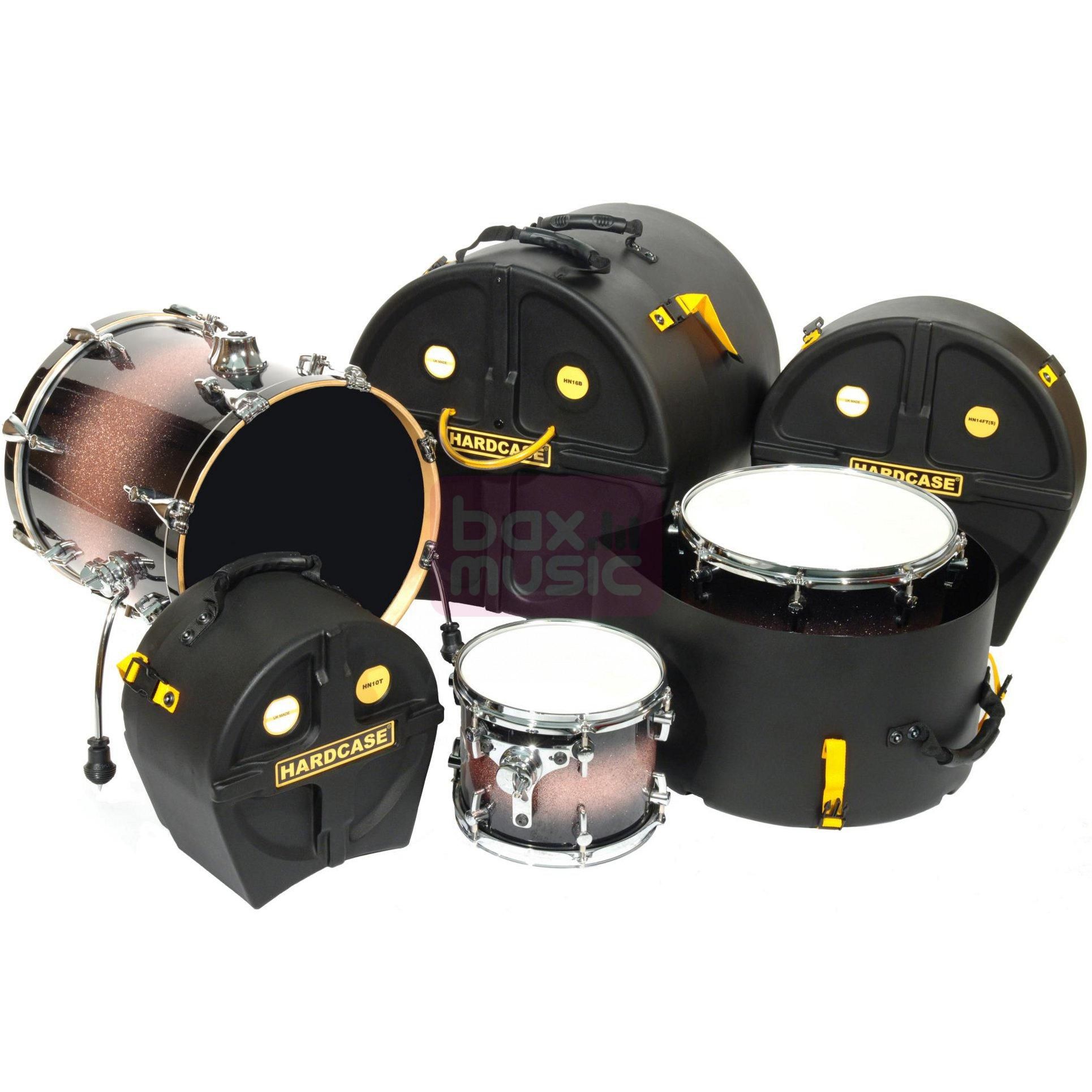 Hardcase HJUNGLE drumkofferset met 10 - 14 - 16 inch koffers
