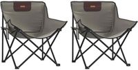 vidaXL Campingstoelen 2 stuks met vakje inklapbaar grijs