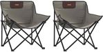 vidaXL Campingstoelen 2 stuks met vakje inklapbaar grijs