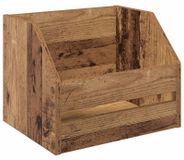 Boîte pour vinyles Bois vieilli 38 x 30 x 29 cm
