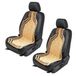 ZoneTech Zitkussen met houten kralen, 2-pack, premium kwaliteit, auto-massage, dubbel geregen houtkralen, zitkussen om de hele dag stressvrij te blijven